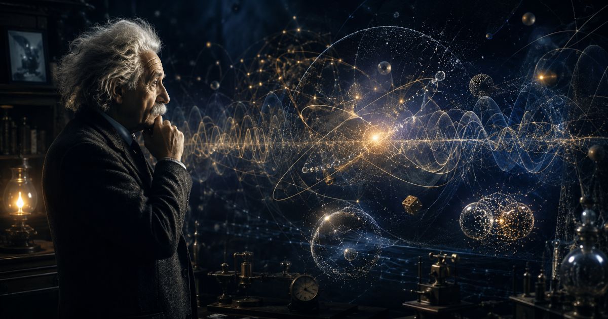 Albert Einstein face aux mystères et aux probabilités de la physique quantique
