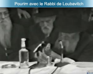 Pourim avec le Rabbi de Loubavitch