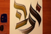 Prénoms hébraïques en calligraphie