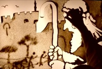 Le magicien de la peinture sur sable