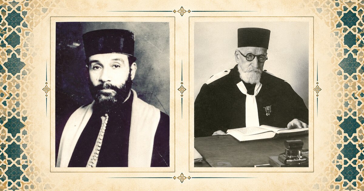 Portraits de Rabbi Moché Aben Danan à gauche et de Rabbi Chaoul Aben Danan à droite