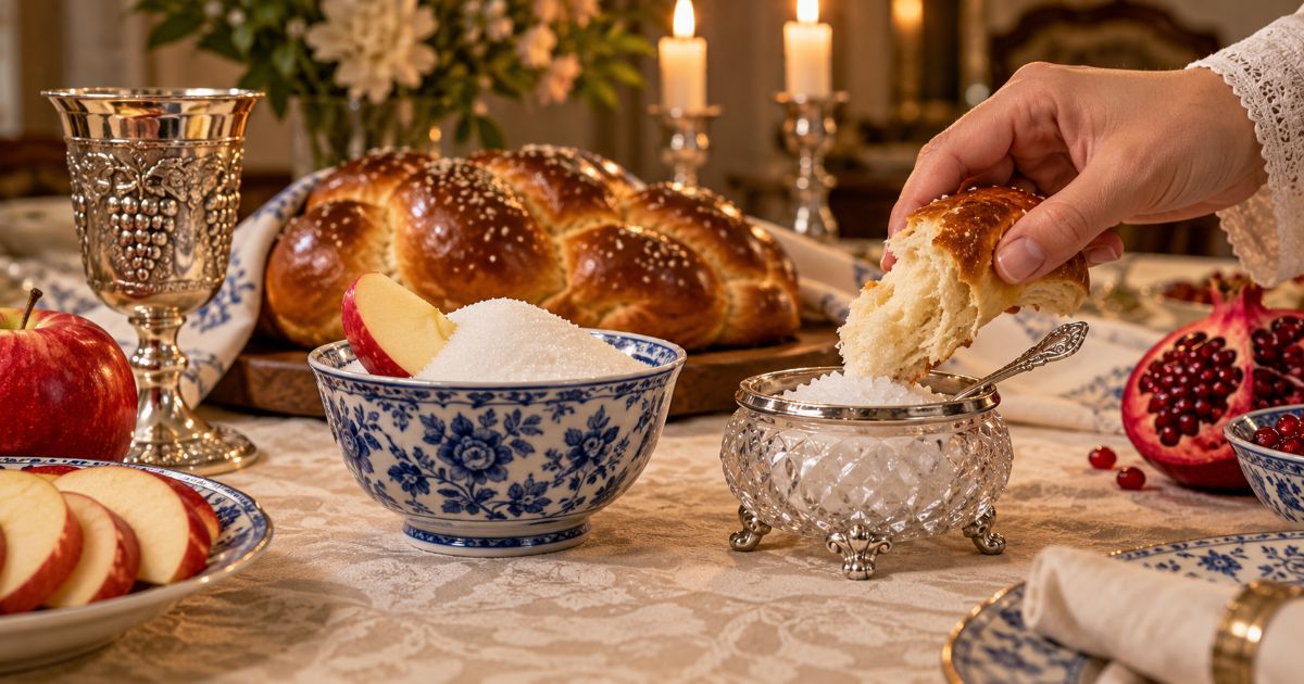La table de fete avec le sucre et le sel