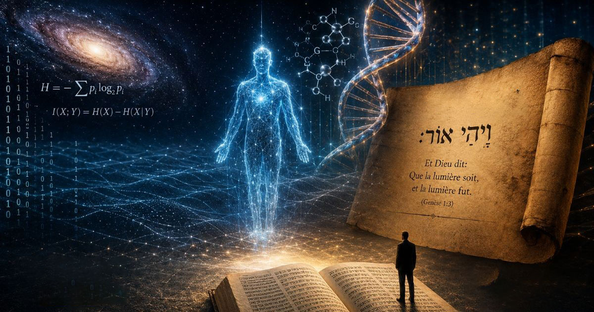Galaxie, ADN et Torah réunis pour distinguer information scientifique, organisation du vivant et Dibbour divin, parole créatrice porteuse de sens et de finalité.