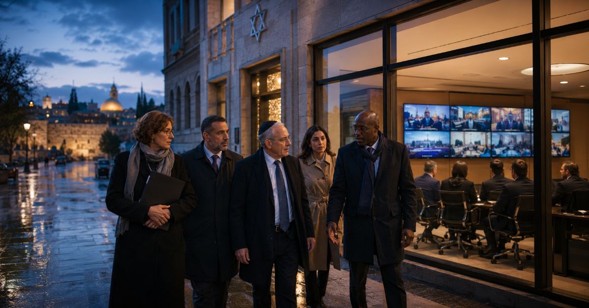 Responsables juifs coordonnant la protection des communautés de la diaspora avec Jérusalem