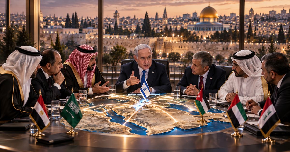 Israël au centre d’une coopération sécuritaire régionale avec plusieurs pays arabes, sur fond de Jérusalem et de carte stratégique du Moyen-Orient