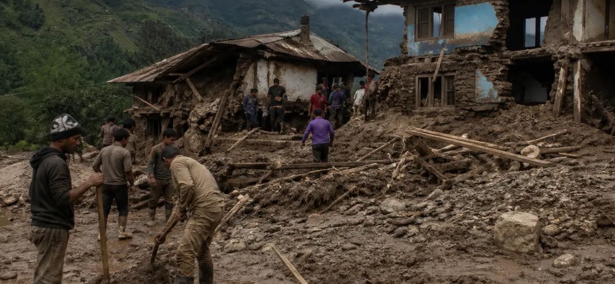 Illustration de la catastrophe au Népal
