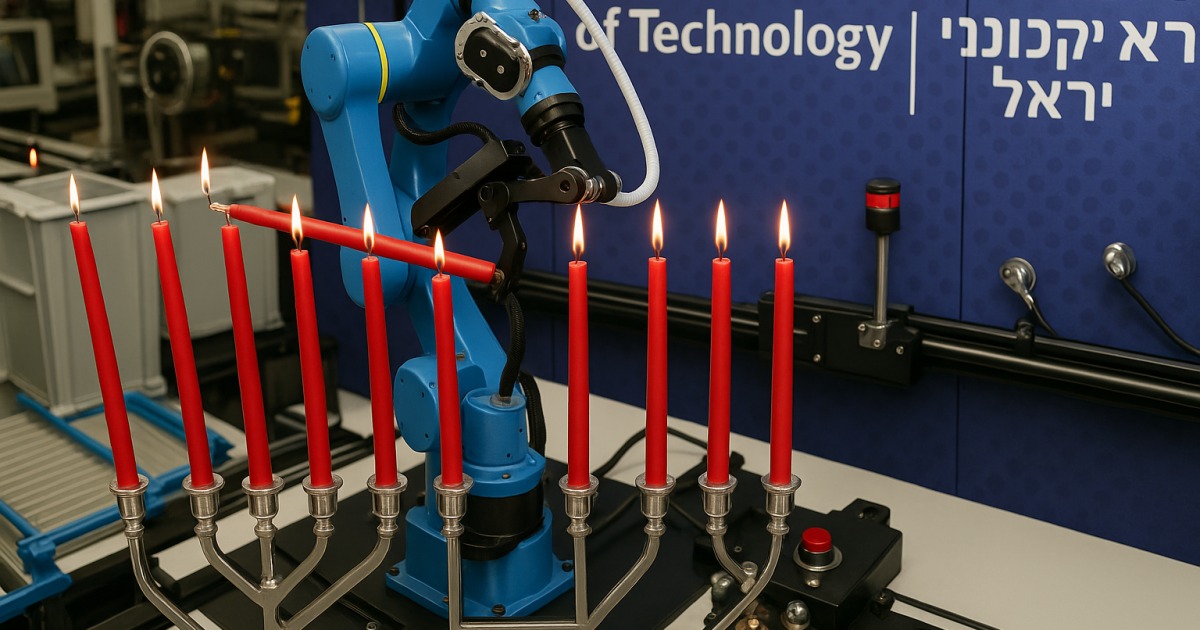 Un robot allume les lumières de 'Hanouka