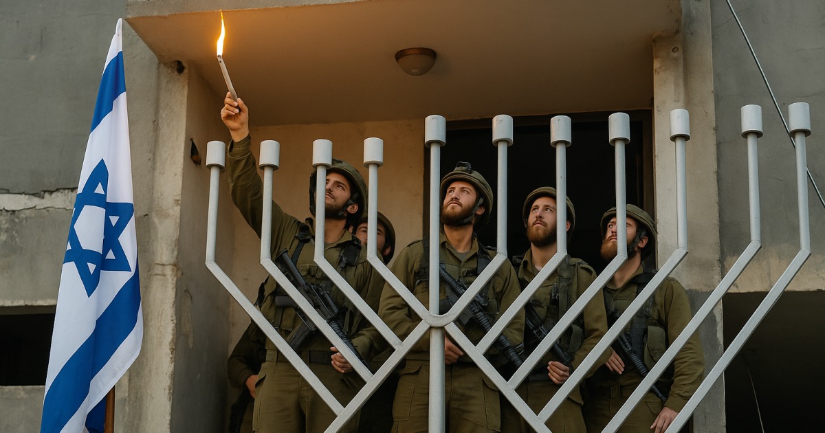 Allumage de la première lumière de 'Hanouka à Gaza