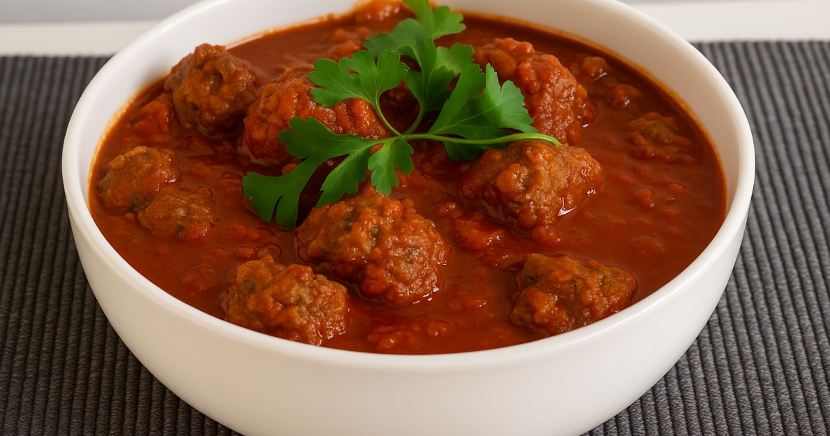 Péssa'h : Boulette de bœuf sauce tomate, haricots verts