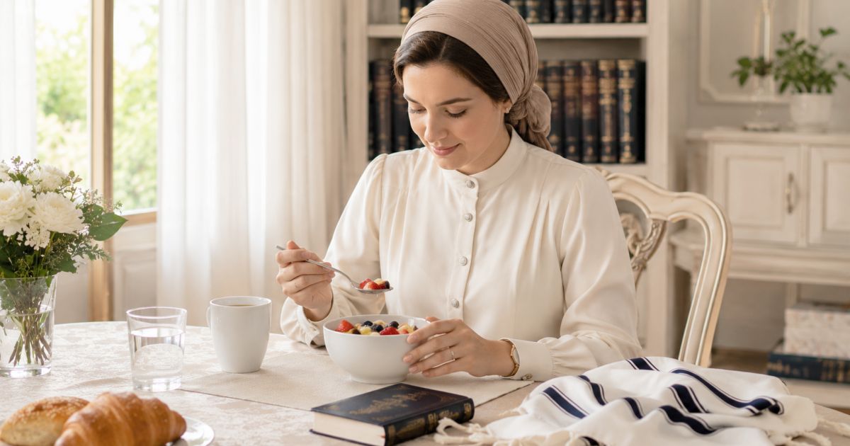 Manger avant la prière pour une femme