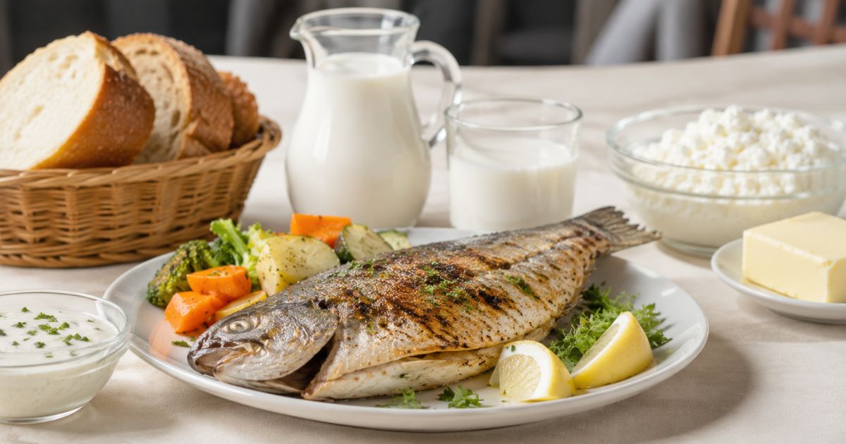 Manger du poisson avec du lait