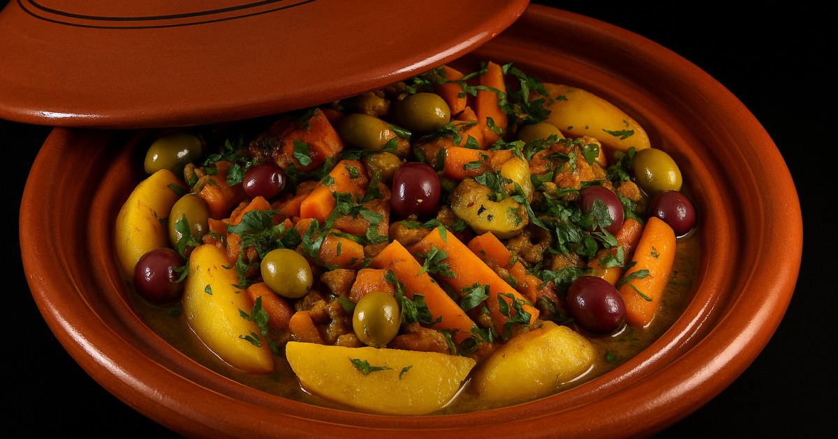 Tajine de poulet aux citrons confits et aux olives