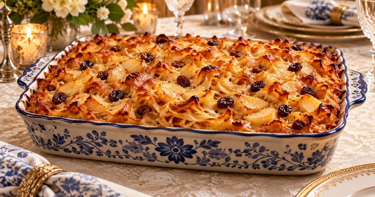 Kugel de lokshen aux pommes et raisins pour Souccot