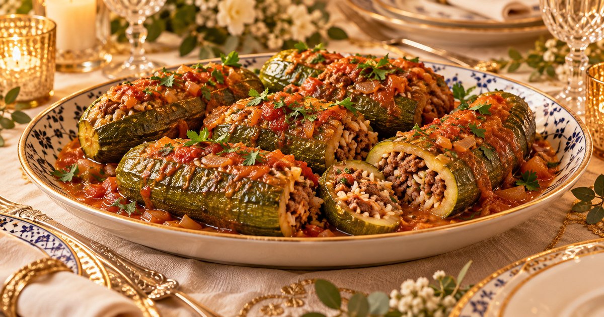 Courgettes farcies au bœuf et au riz pour Souccot